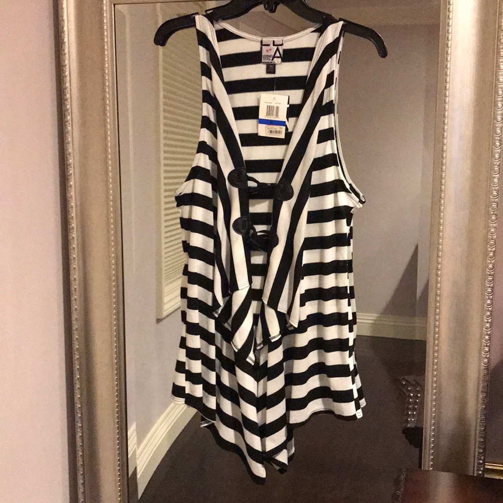 NWT Living Doll draped-front sweater vest X-Large